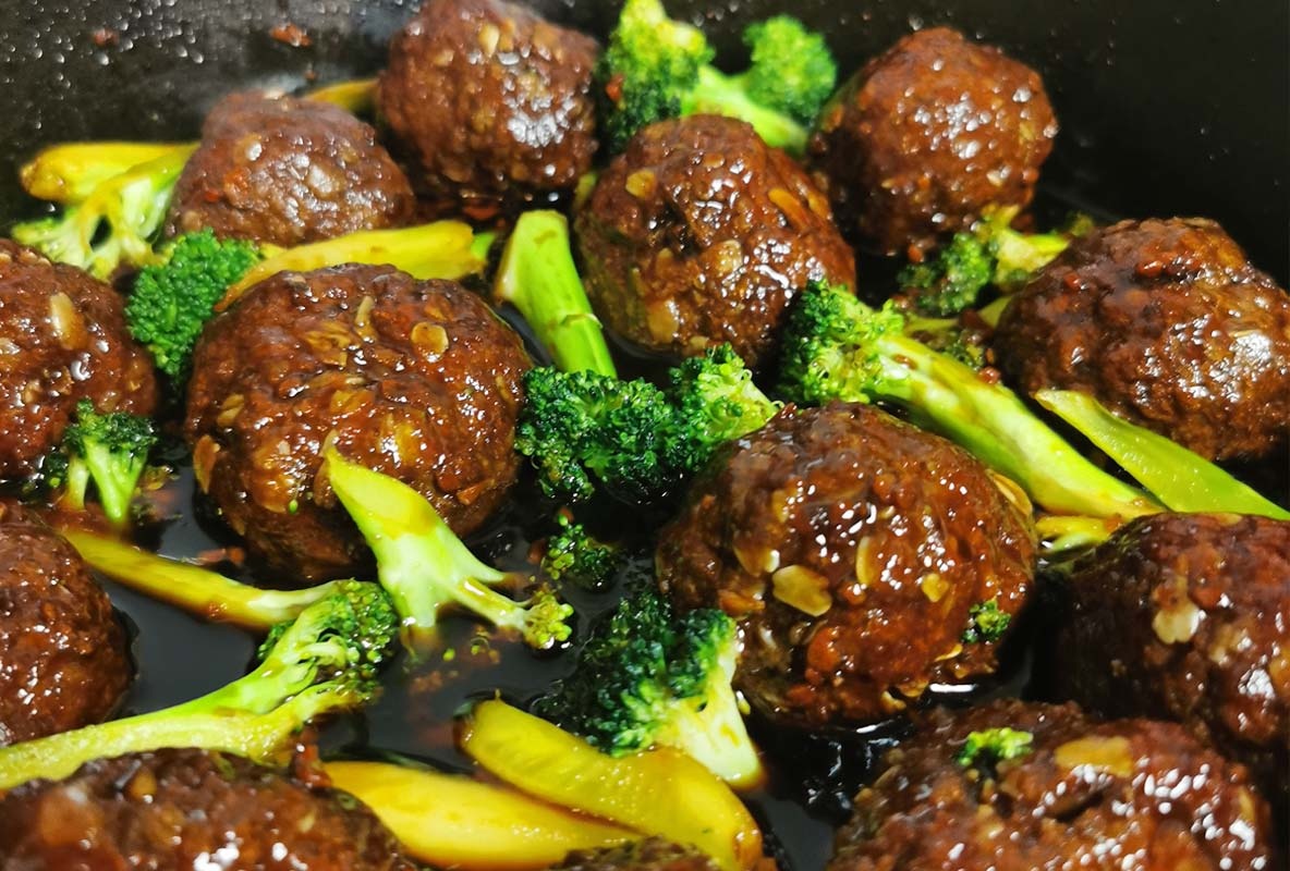 Honey Garlic Five-spice Black Bear Meatballs