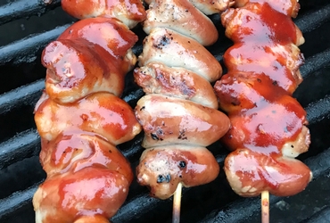Grilled Duck & Goose Hearts