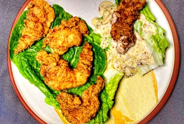 Crunchy Goose Tenders & Pepper Medley Sauce